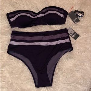 Missimo bandeau top and high waisted bottoms.